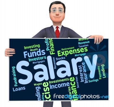 Salary Word Indicates Pay Salaries And Employees Stock Image