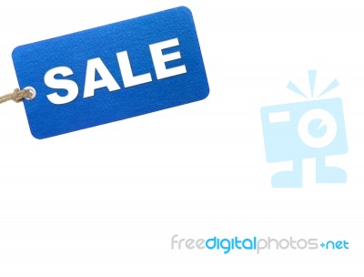 Sale Etichetta Blu Stock Image