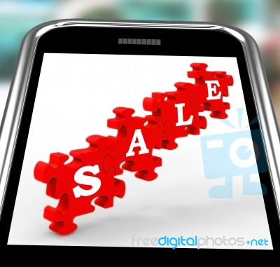 Sale On Smartphone Shows Price Reductions And Special Promotions… Stock Image