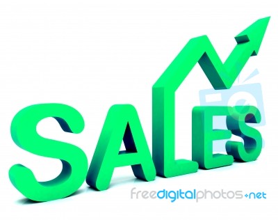 Sales Arrow Word Shows Business Or Commerce Stock Image