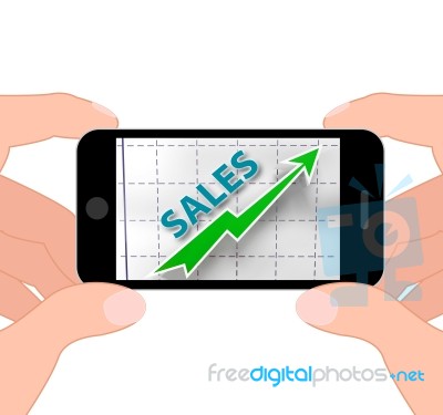 Sales Graph Displays Increased Selling And Earnings Stock Image