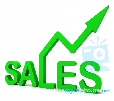 Sales Word Shows Business Or Commerce Stock Image