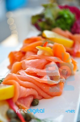 Salmon Sashimi Stock Photo