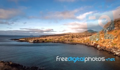 San Cristobal Island And Kicker Rock/leon Dormido, Galapagos Stock Photo