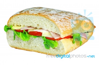 Sandwich Isolated On White Stock Photo