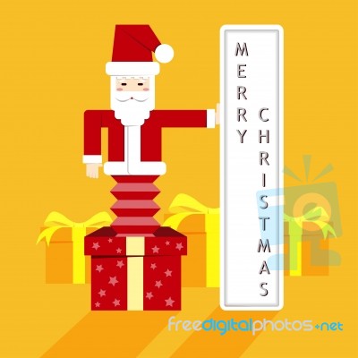 Santa And Gift Box Stock Image