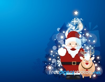 Santa Claus And Rudolph Stock Image