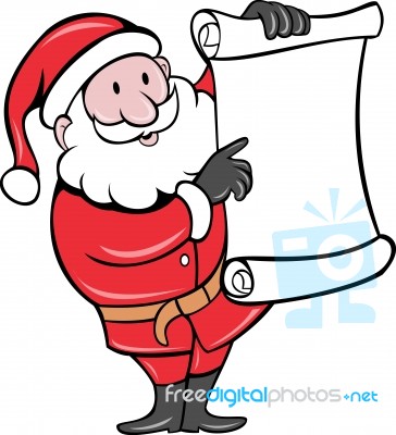 Santa Claus Holding Scroll List Stock Image