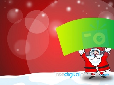 Santa Claus Showing Blank Sign Stock Image