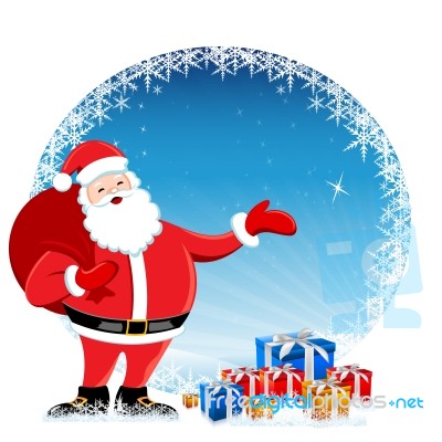 Santa In Christmas Card Stock Image