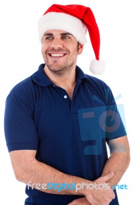 Santa Man Posing Stock Photo