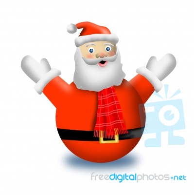 Santa Snowman Isolated Stock Image
