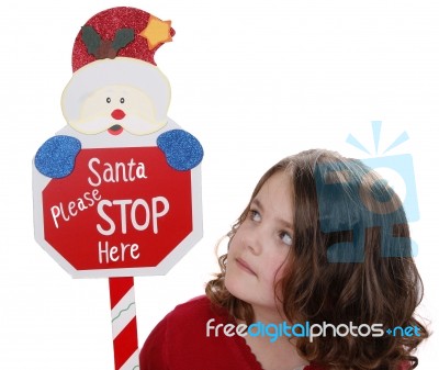 Santa Stop Here Stock Photo