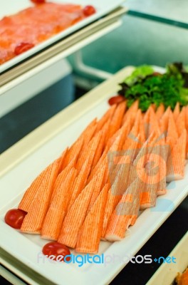 Sashimi Set Of Fresh Salmon And Tuna Raw Fish Stock Photo