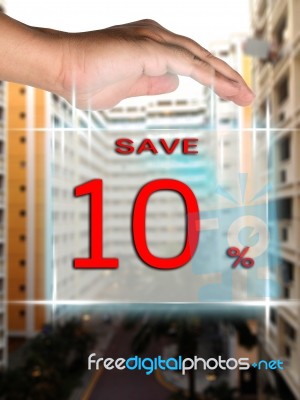 Save 10 Percent Stock Image