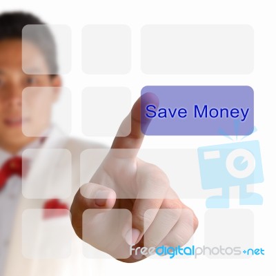 Save Money Button On Keyboard Stock Image