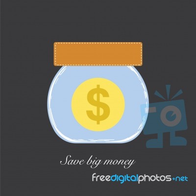 Save Money In Jar  Illustration  Stock Image