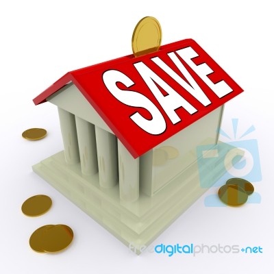 Save On House Means Saving For Deposit Or Home Stock Image