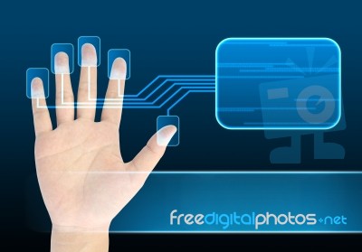 Scanning Of Finger Stock Photo