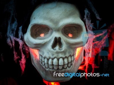 Scary Halloween Skull Bones Stock Photo