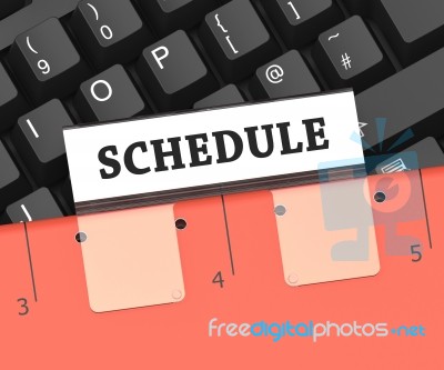 Schedule File Indicates Calendar Itinerary 3d Rendering Stock Image
