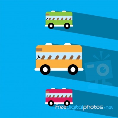 School Bus Flat Icon   Illustration  Stock Image