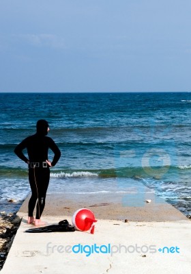 Scuba Diver Stock Photo