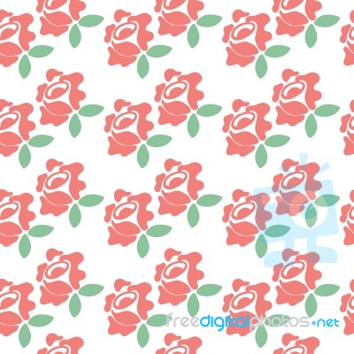 Seamless Background Pattern Of Cute Flowers On White Background Stock Image