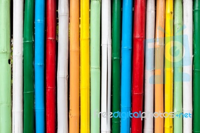 Colorful Bamboo Stick Striped Pattern Stock Photo