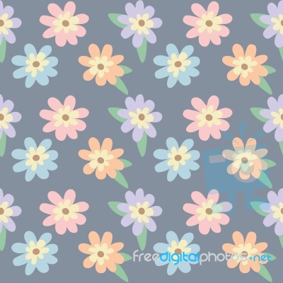 Seamless Pattern Of Flower Illustration Background Stock Image