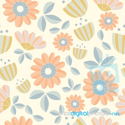 Seamless Pattern Of  Flower Illustration Background Stock Image