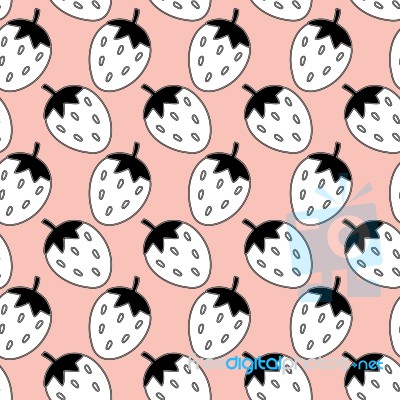 Seamless Pattern Of Strawberry Illustration Background Stock Image
