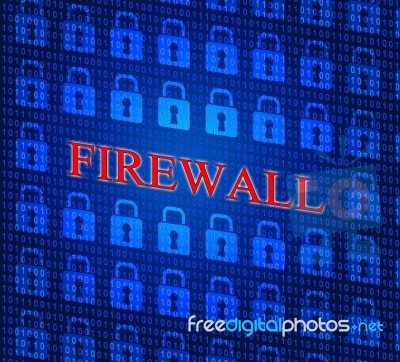 Security Firewall Indicates No Access And Defence Stock Image