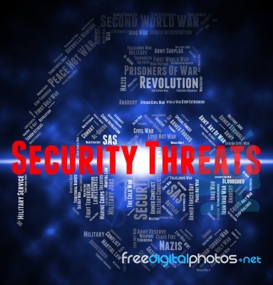 Security Threats Means Private Text And Menacing Stock Image