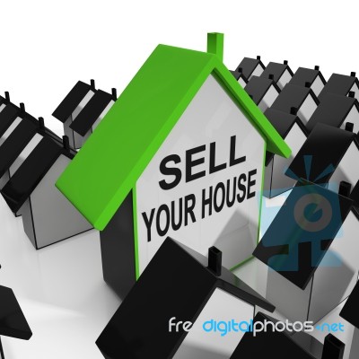 Sell Your House Home Means Marketing Property Stock Image