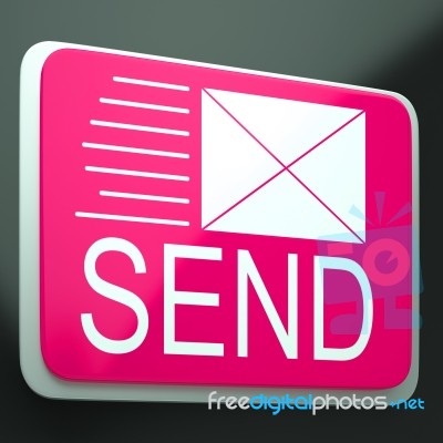 Send Envelope Shows Electronic Mailbox Internet Communication Stock Image