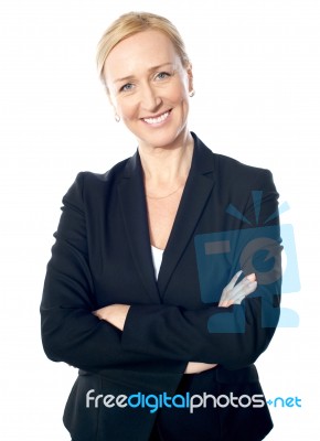 Senior Manager With Crossed-arms Stock Photo