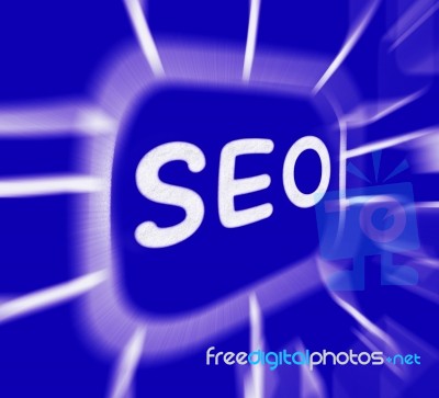 Seo Diagram Displays Optimized For Search Engines Stock Image