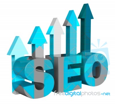Seo Graph Represents Search Engine 3d Rendering Stock Image