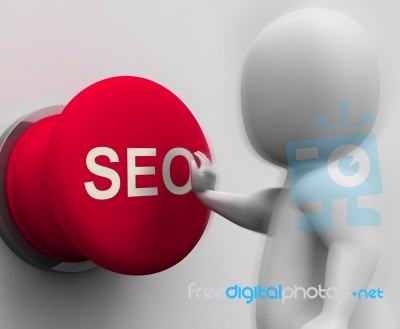 Seo Pressed Shows Internet Marketing In Search Results Stock Image