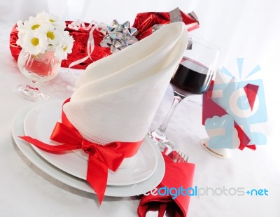 Serving Holiday Table Stock Photo