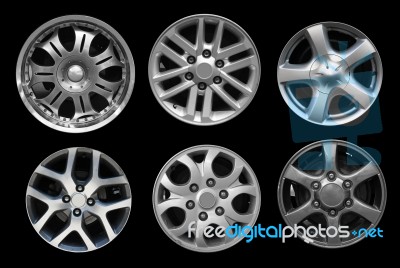 Set Of Car Alloy Wheels Stock Photo