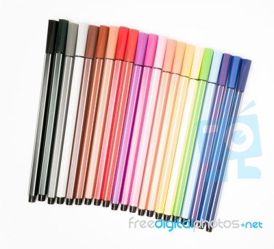 Set Of Colorful Marker Paint Pen Isolated Stock Photo