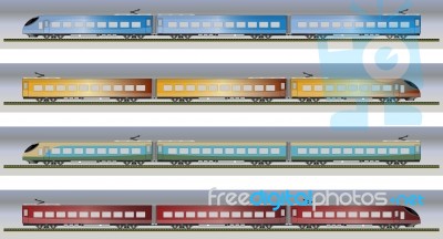 Set Of High Speed Train Stock Image