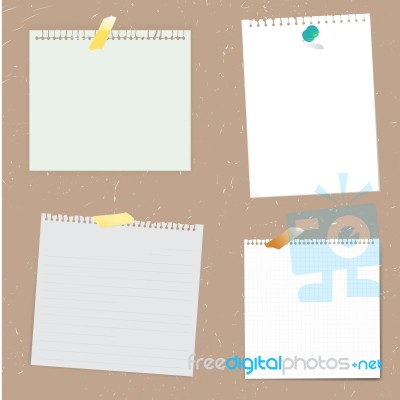 Set Of Paper Designs  And Notepad On Grunge Background Stock Image