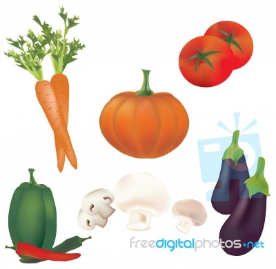 Set Of Vegetables Stock Image