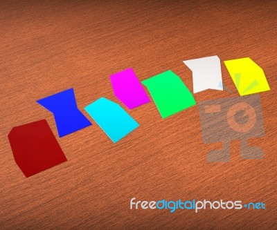 Seven Blank Paper Slips Show Copyspace For 7 Letter Word Stock Image