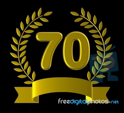 Seventieth Anniversary Represents Birthday Party And 70th Stock Image