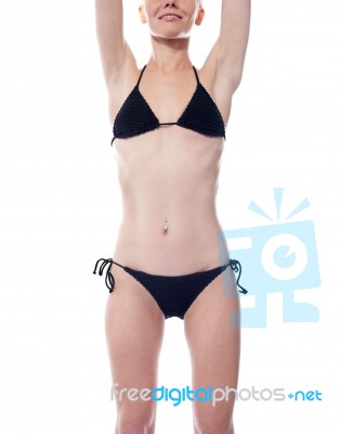 Sexy Girl Standing In Bikini Stock Photo