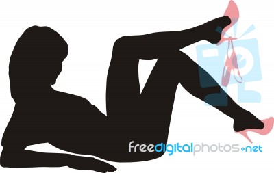 sexy lady Lying On Her Back Stock Image